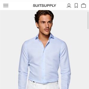 light blue twill extra slim fit shirt